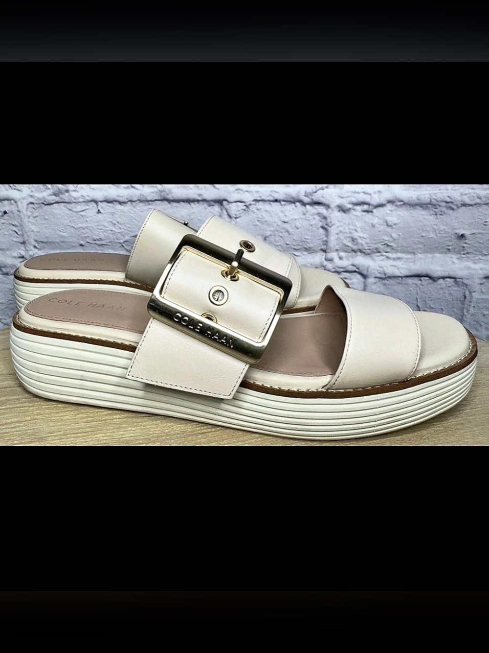 Cole Haan Leather Women's Original Grand Platform Slides 8B